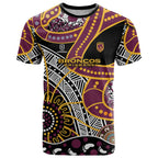 Brisbane Broncos T Shirt Australian Aboriginal Dot Painting Handprint