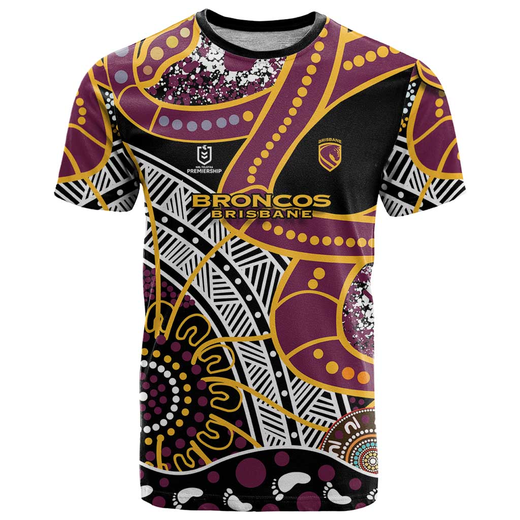 Brisbane Broncos T Shirt Australian Aboriginal Dot Painting Handprint