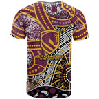 Brisbane Broncos T Shirt Australian Aboriginal Dot Painting Handprint