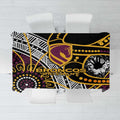 Brisbane Broncos Tablecloth Australian Aboriginal Dot Painting Handprint