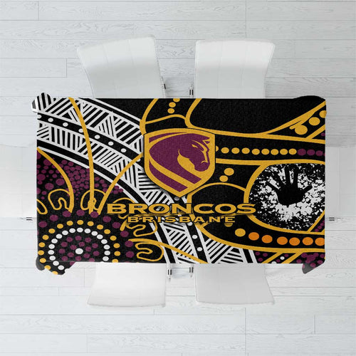 Brisbane Broncos Tablecloth Australian Aboriginal Dot Painting Handprint