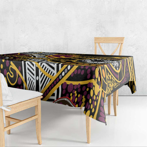 Brisbane Broncos Tablecloth Australian Aboriginal Dot Painting Handprint