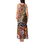 Brisbane Broncos Tank Maxi Dress Australian Aboriginal Dot Painting Handprint