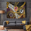 Brisbane Broncos Tapestry Australian Aboriginal Dot Painting Handprint