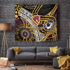 Brisbane Broncos Tapestry Australian Aboriginal Dot Painting Handprint