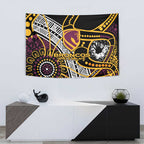 Brisbane Broncos Tapestry Australian Aboriginal Dot Painting Handprint