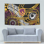 Brisbane Broncos Tapestry Australian Aboriginal Dot Painting Handprint