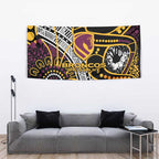 Brisbane Broncos Tapestry Australian Aboriginal Dot Painting Handprint