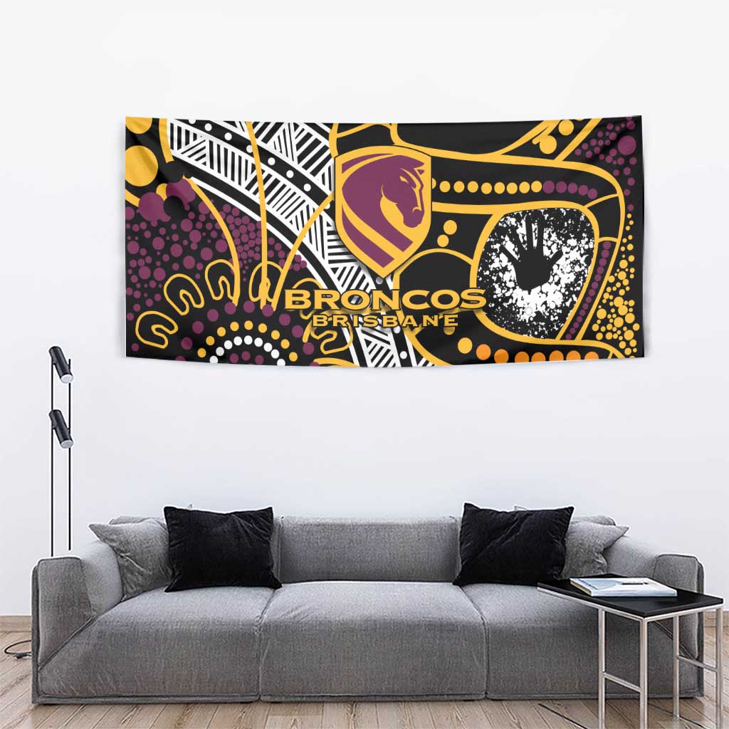 Brisbane Broncos Tapestry Australian Aboriginal Dot Painting Handprint