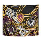 Brisbane Broncos Tapestry Australian Aboriginal Dot Painting Handprint