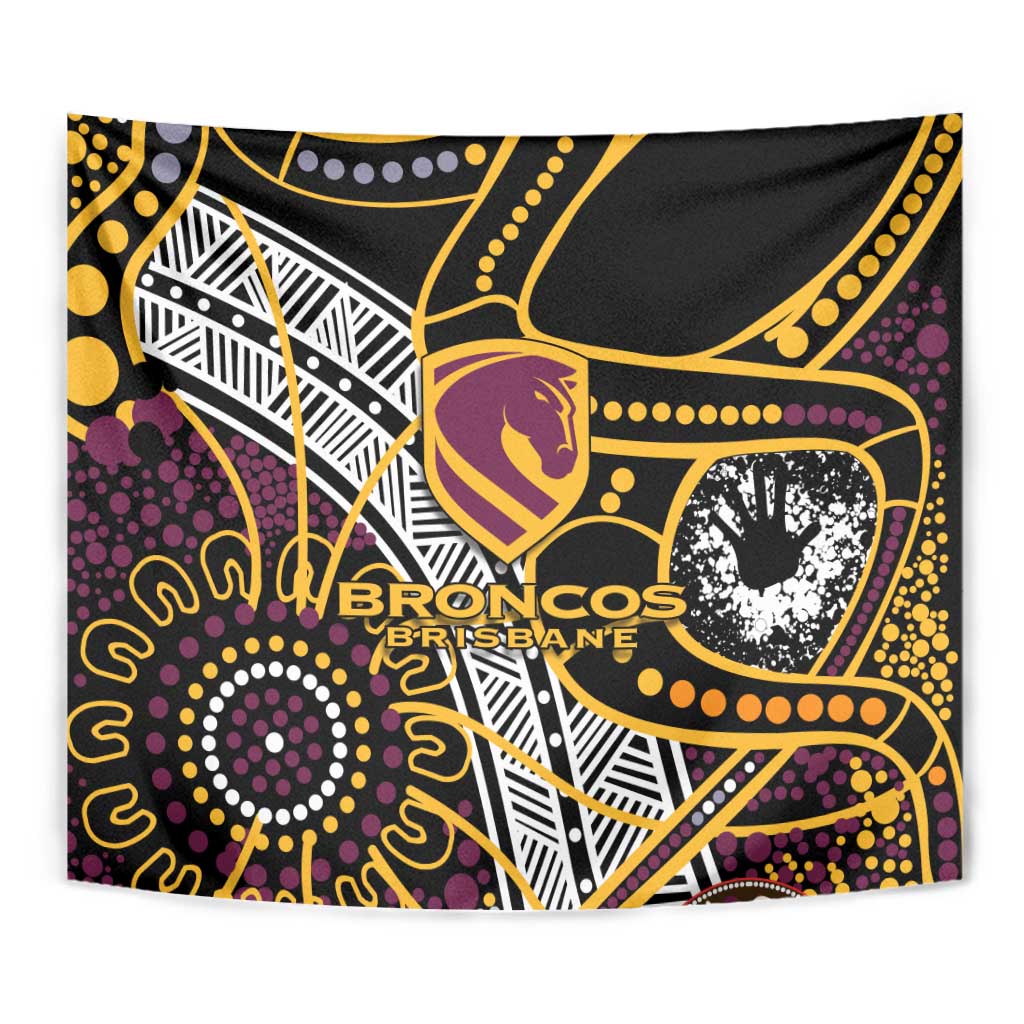 Brisbane Broncos Tapestry Australian Aboriginal Dot Painting Handprint