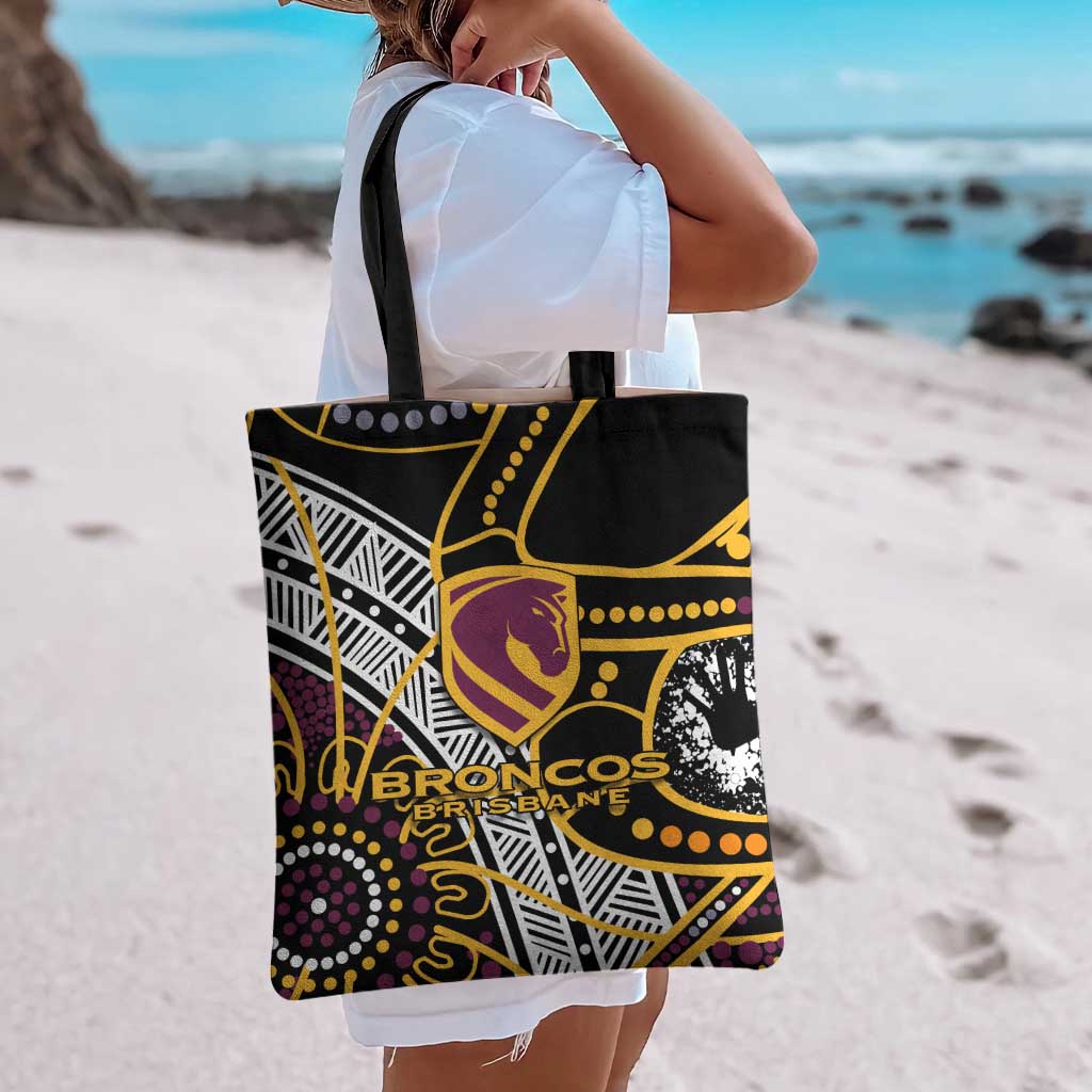 Brisbane Broncos Tote Bag Australian Aboriginal Dot Painting Handprint