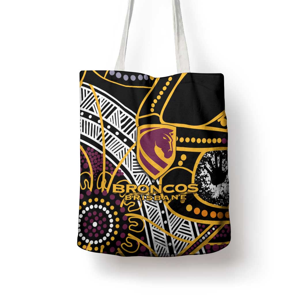 Brisbane Broncos Tote Bag Australian Aboriginal Dot Painting Handprint