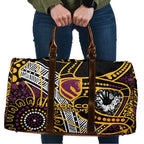 Brisbane Broncos Travel Bag Australian Aboriginal Dot Painting Handprint