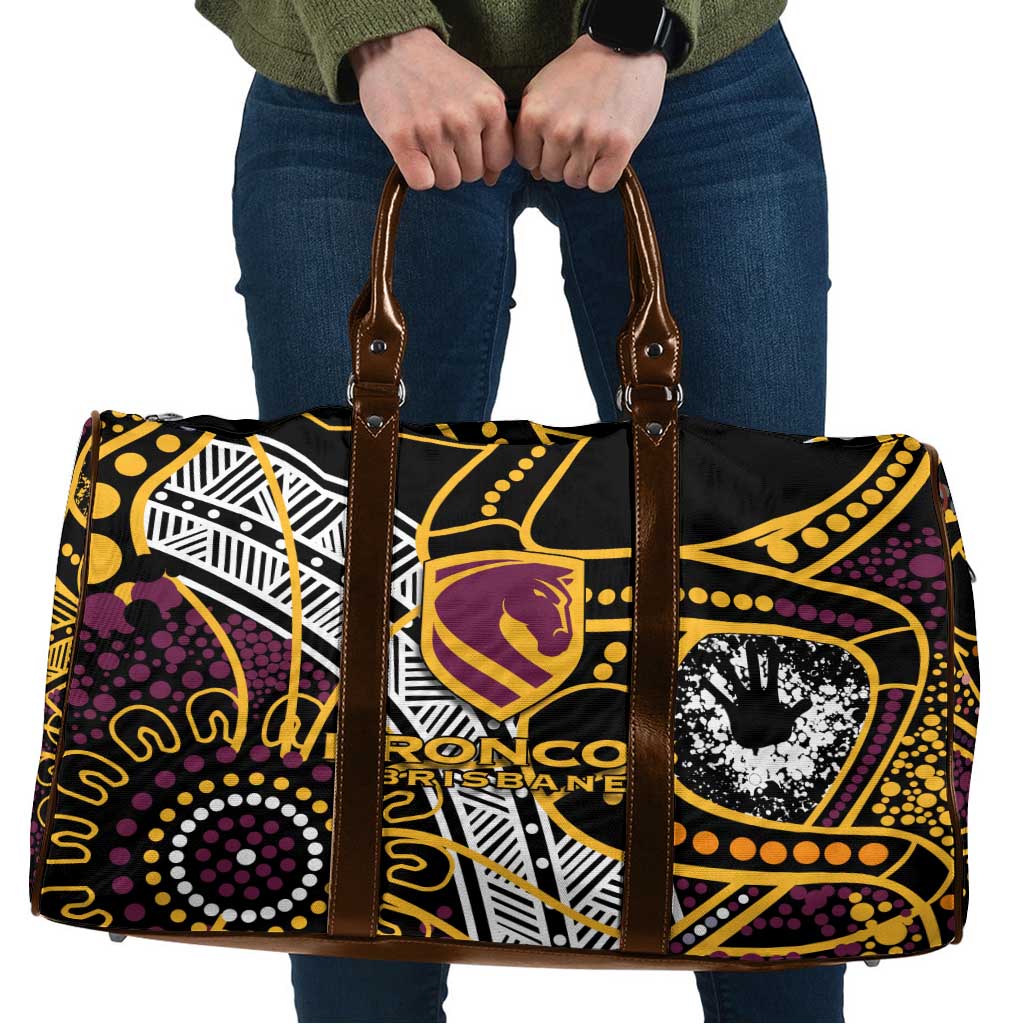 Brisbane Broncos Travel Bag Australian Aboriginal Dot Painting Handprint
