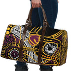Brisbane Broncos Travel Bag Australian Aboriginal Dot Painting Handprint