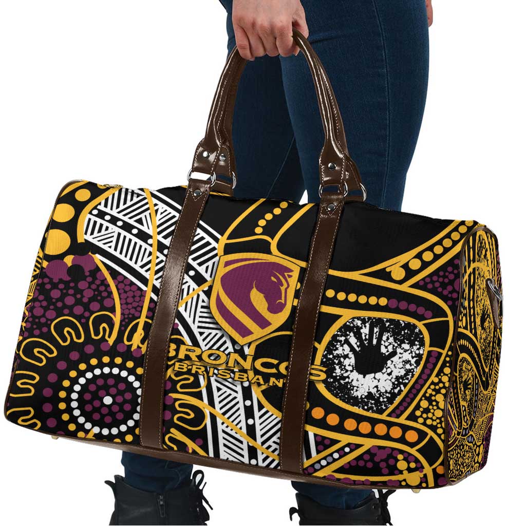Brisbane Broncos Travel Bag Australian Aboriginal Dot Painting Handprint