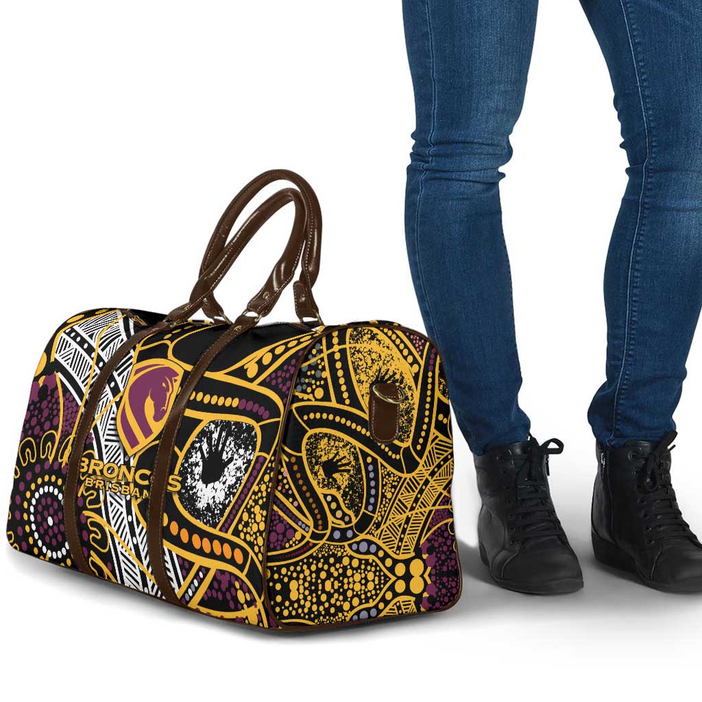 Brisbane Broncos Travel Bag Australian Aboriginal Dot Painting Handprint