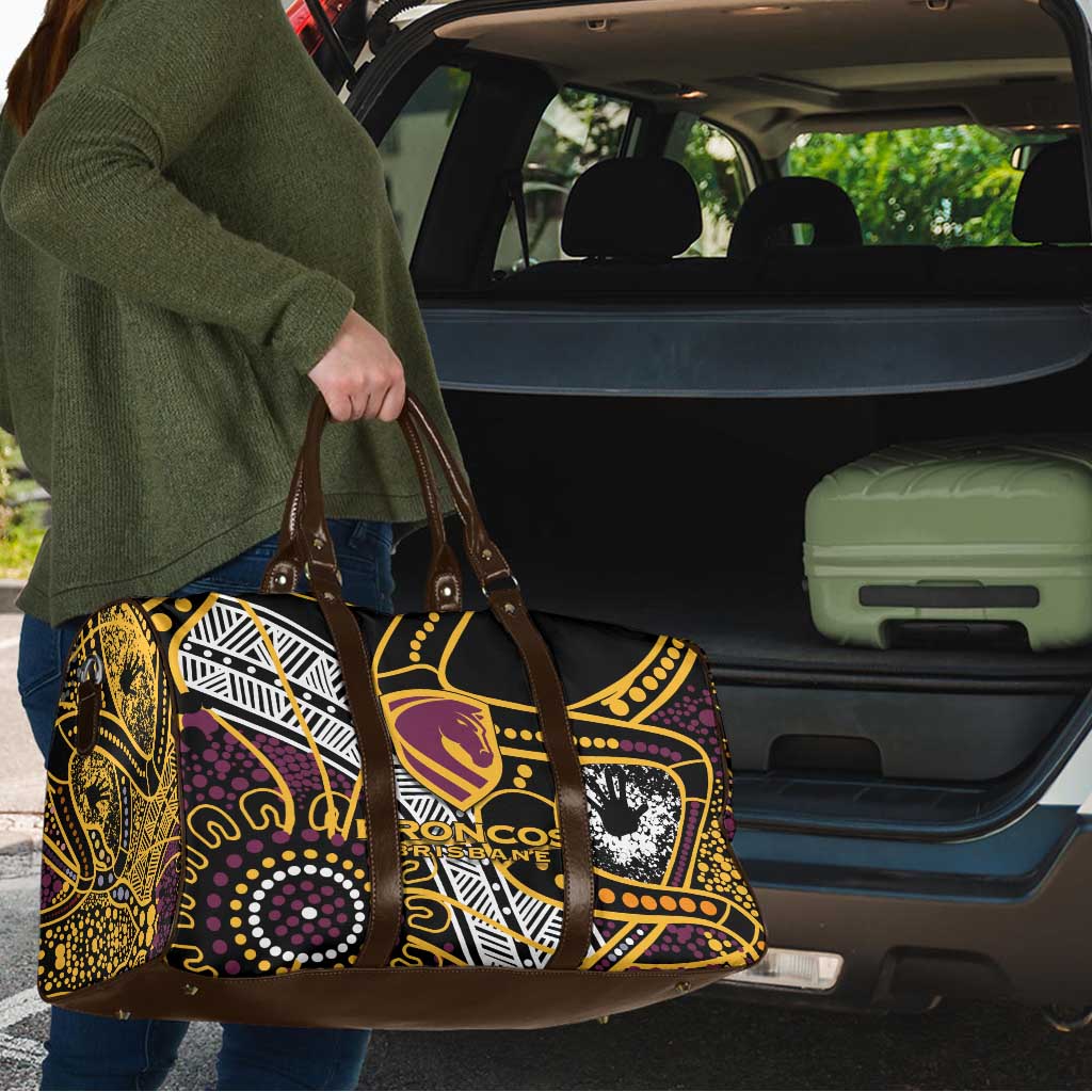 Brisbane Broncos Travel Bag Australian Aboriginal Dot Painting Handprint