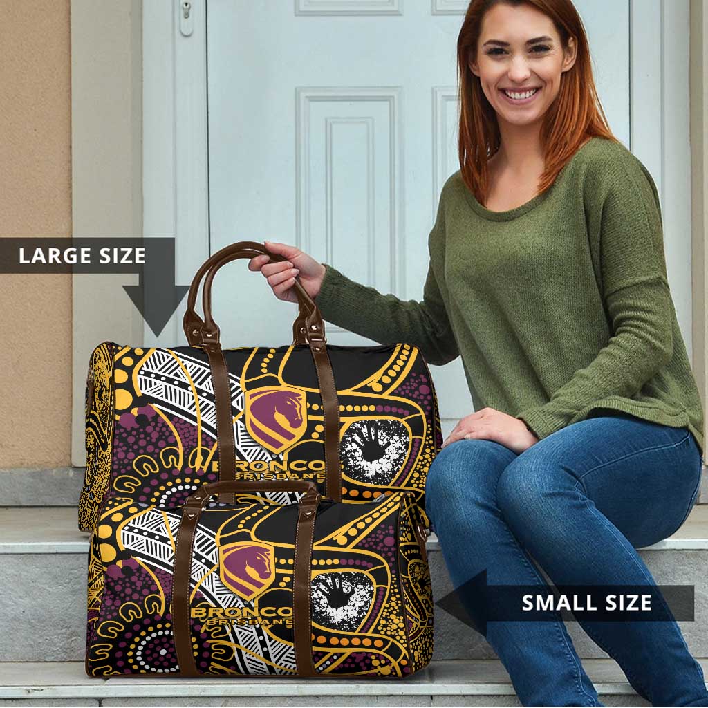 Brisbane Broncos Travel Bag Australian Aboriginal Dot Painting Handprint