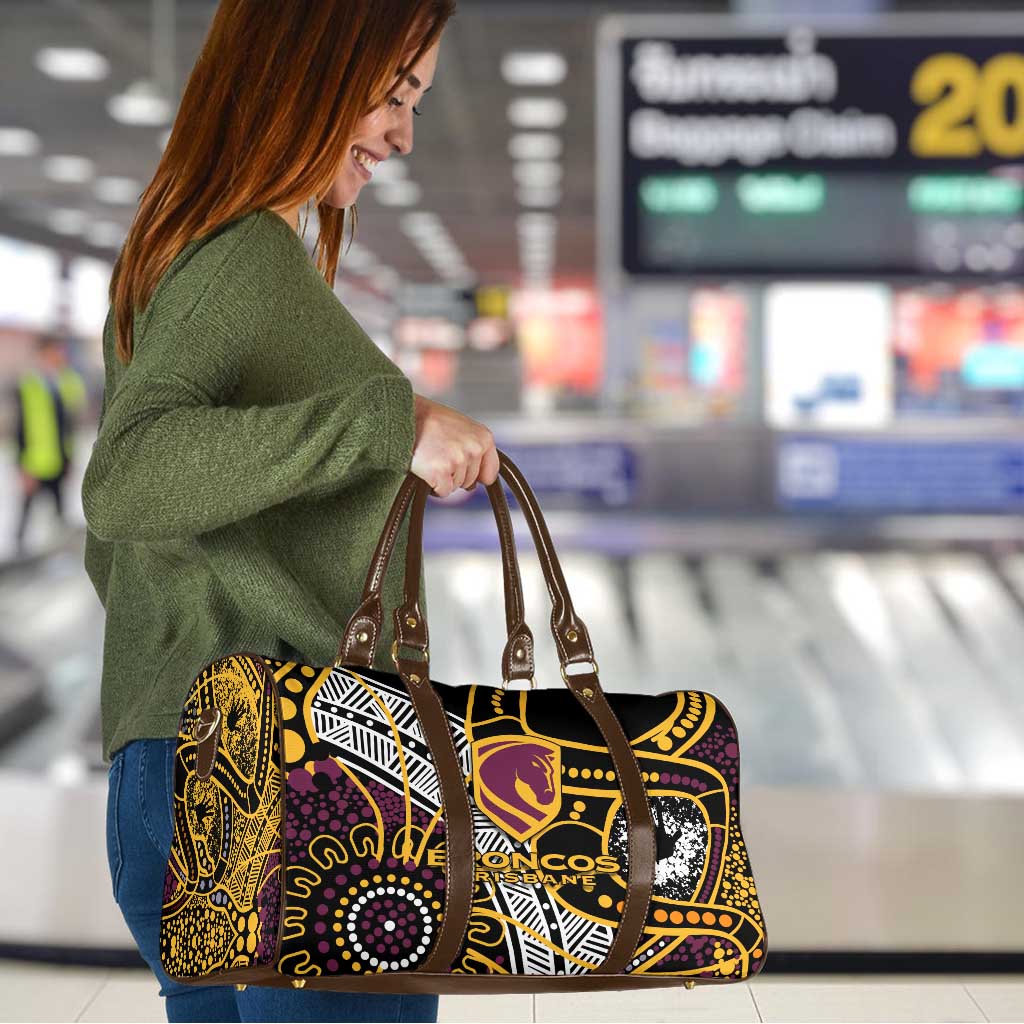 Brisbane Broncos Travel Bag Australian Aboriginal Dot Painting Handprint