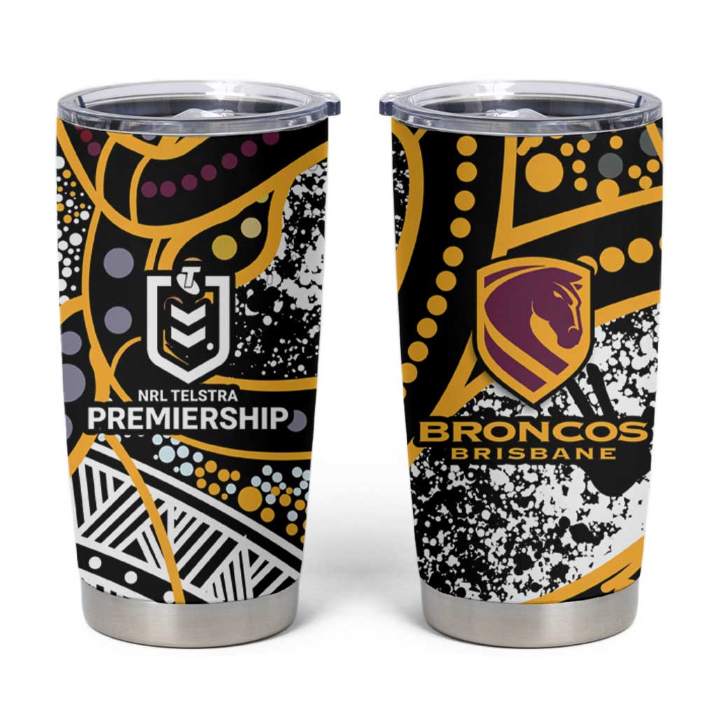 Brisbane Broncos Tumbler Cup Australian Aboriginal Dot Painting Handprint