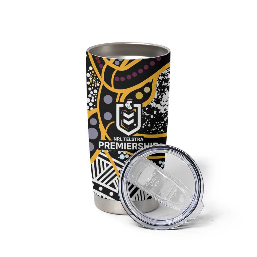 Brisbane Broncos Tumbler Cup Australian Aboriginal Dot Painting Handprint