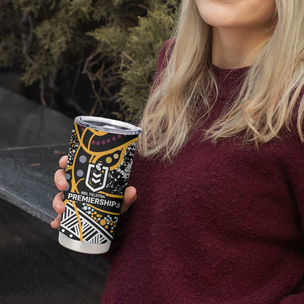 Brisbane Broncos Tumbler Cup Australian Aboriginal Dot Painting Handprint