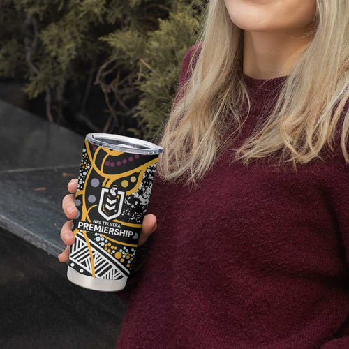 Brisbane Broncos Tumbler Cup Australian Aboriginal Dot Painting Handprint