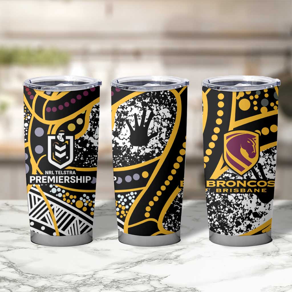 Brisbane Broncos Tumbler Cup Australian Aboriginal Dot Painting Handprint
