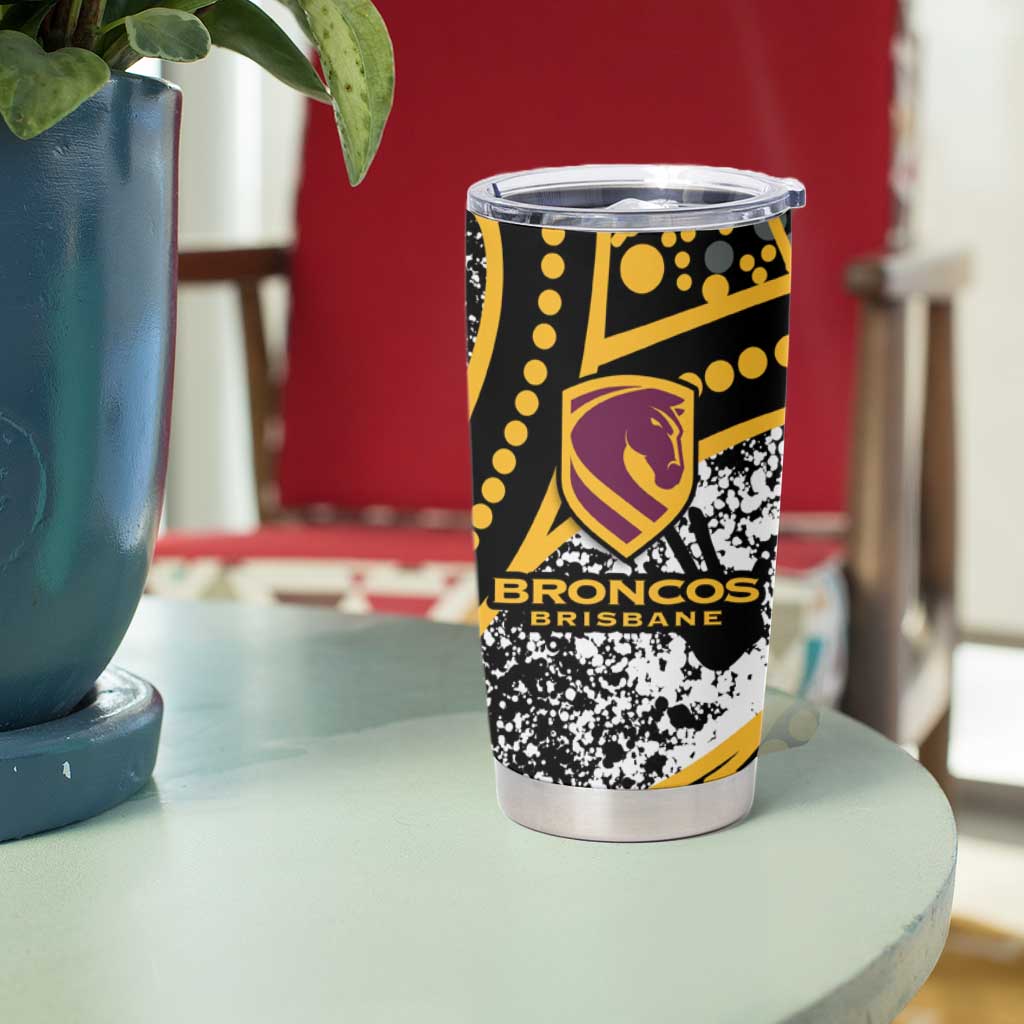 Brisbane Broncos Tumbler Cup Australian Aboriginal Dot Painting Handprint