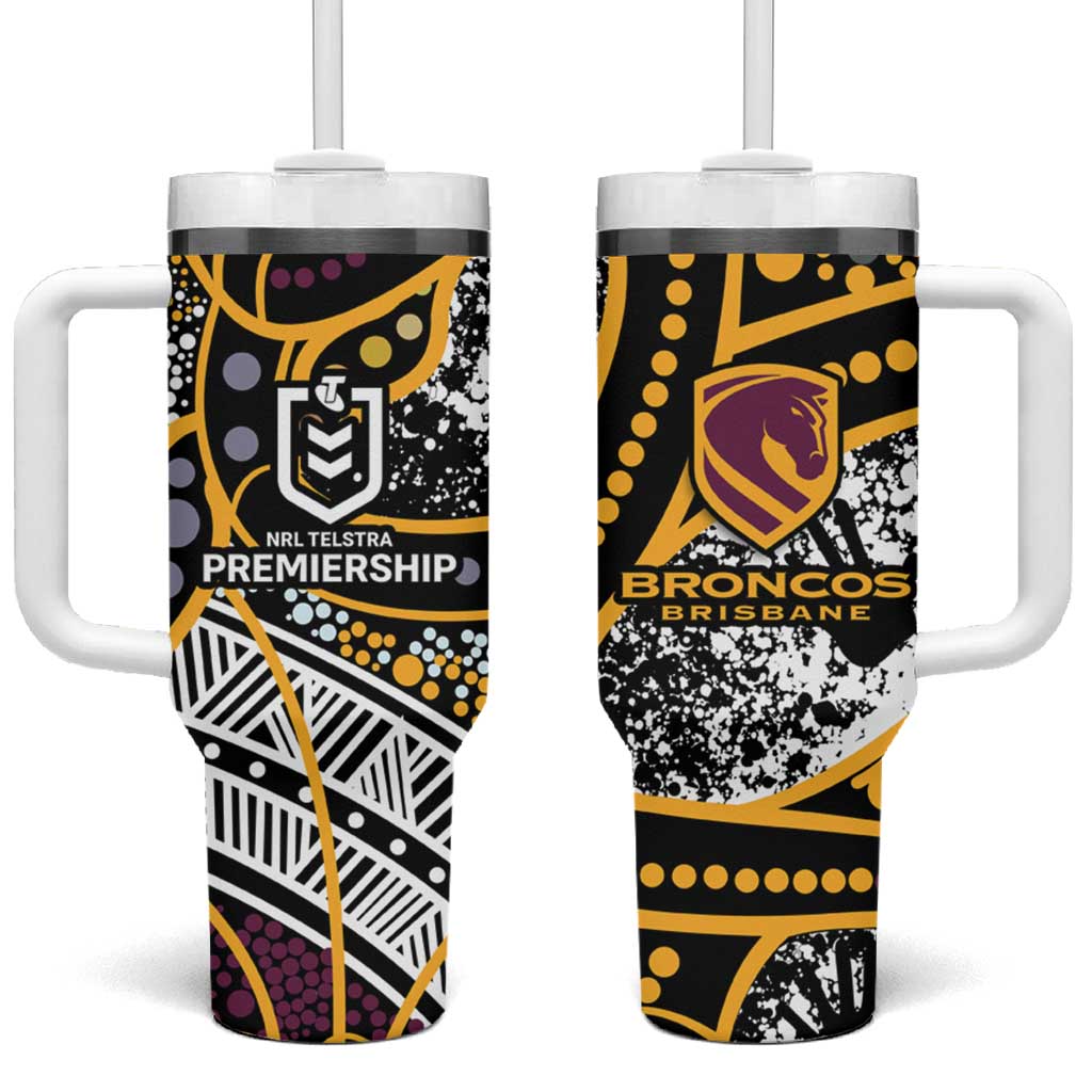 Brisbane Broncos Tumbler With Handle Australian Aboriginal Dot Painting Handprint