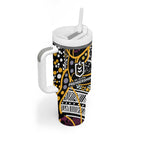 Brisbane Broncos Tumbler With Handle Australian Aboriginal Dot Painting Handprint