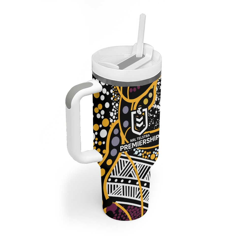 Brisbane Broncos Tumbler With Handle Australian Aboriginal Dot Painting Handprint