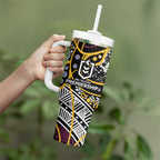 Brisbane Broncos Tumbler With Handle Australian Aboriginal Dot Painting Handprint