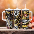 Brisbane Broncos Tumbler With Handle Australian Aboriginal Dot Painting Handprint