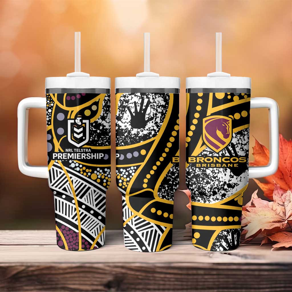 Brisbane Broncos Tumbler With Handle Australian Aboriginal Dot Painting Handprint