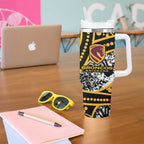 Brisbane Broncos Tumbler With Handle Australian Aboriginal Dot Painting Handprint
