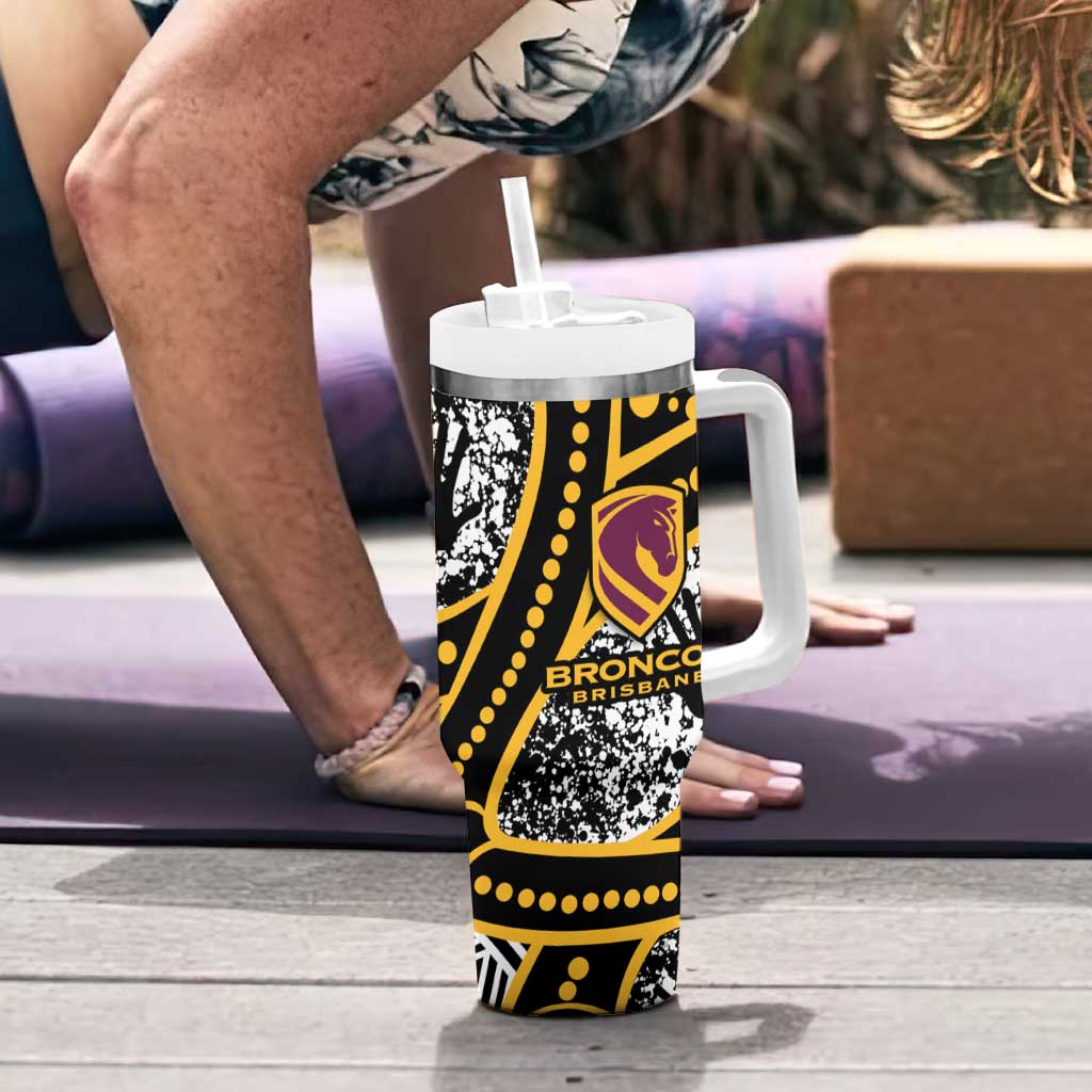 Brisbane Broncos Tumbler With Handle Australian Aboriginal Dot Painting Handprint