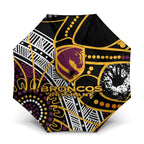 Brisbane Broncos Umbrella Australian Aboriginal Dot Painting Handprint