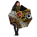 Brisbane Broncos Umbrella Australian Aboriginal Dot Painting Handprint