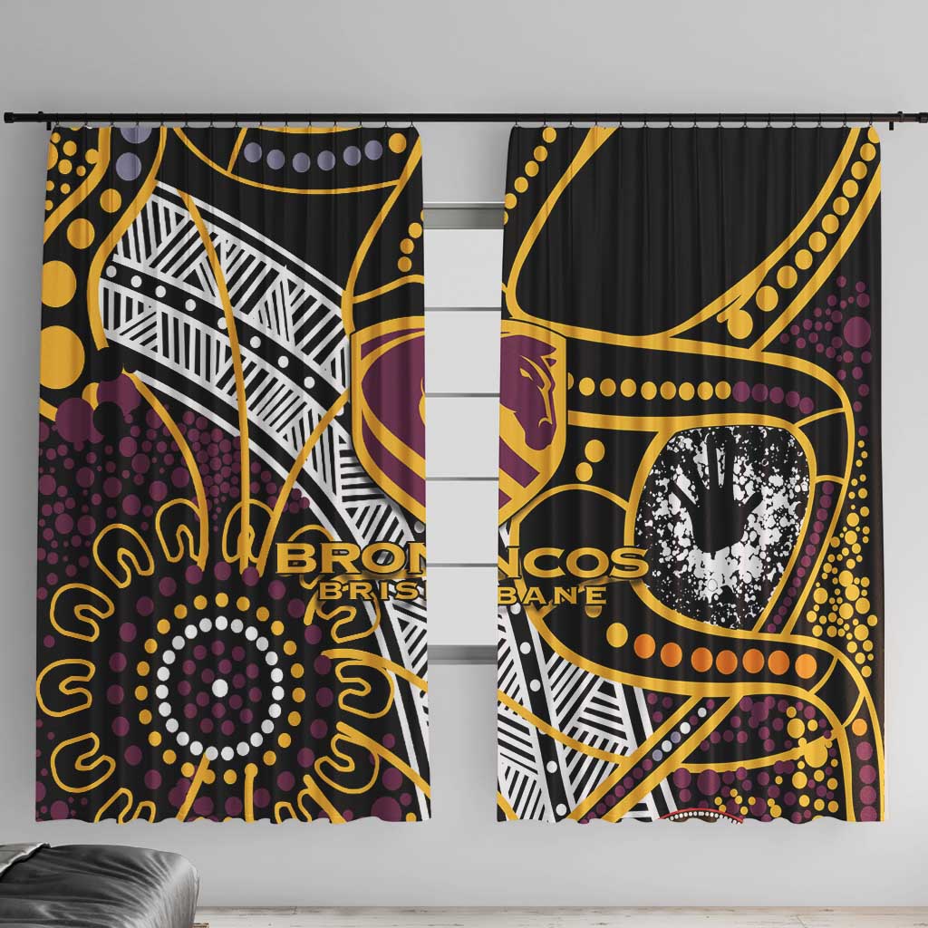 Brisbane Broncos Window Curtain Australian Aboriginal Dot Painting Handprint