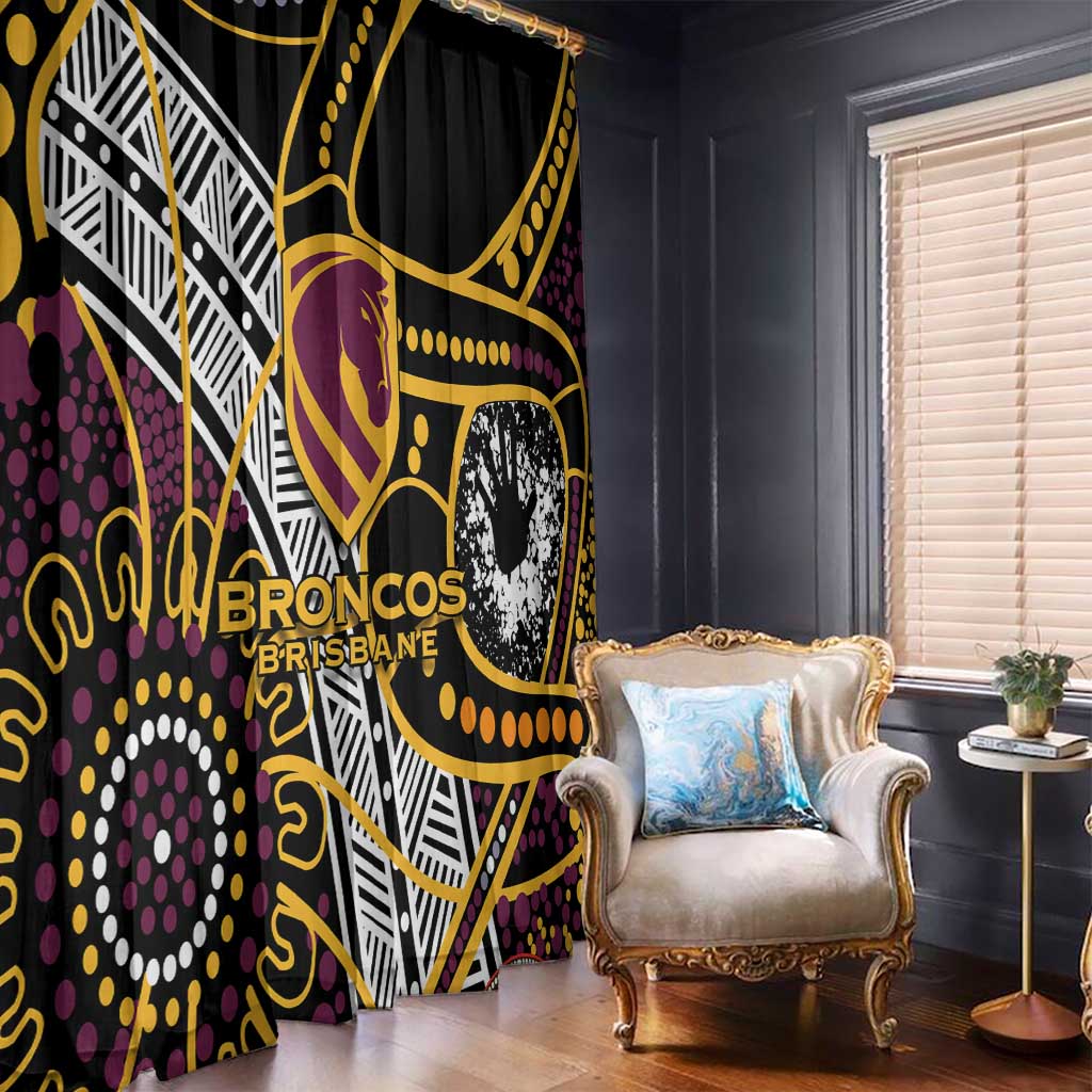 Brisbane Broncos Window Curtain Australian Aboriginal Dot Painting Handprint