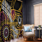 Brisbane Broncos Window Curtain Australian Aboriginal Dot Painting Handprint