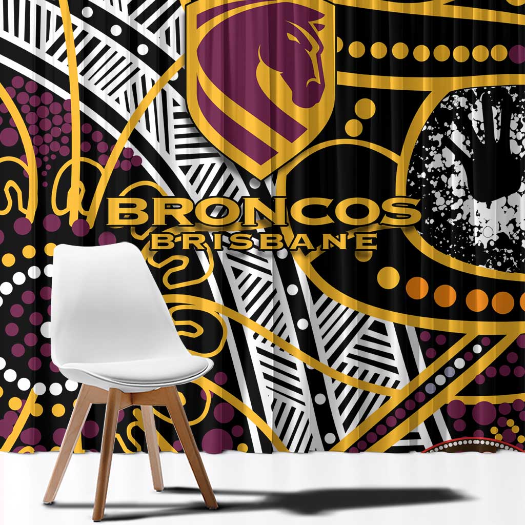 Brisbane Broncos Window Curtain Australian Aboriginal Dot Painting Handprint