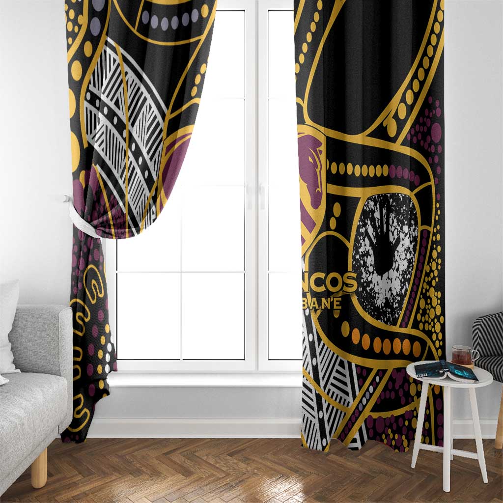 Brisbane Broncos Window Curtain Australian Aboriginal Dot Painting Handprint
