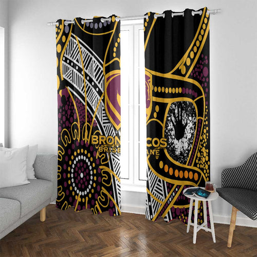 Brisbane Broncos Window Curtain Australian Aboriginal Dot Painting Handprint
