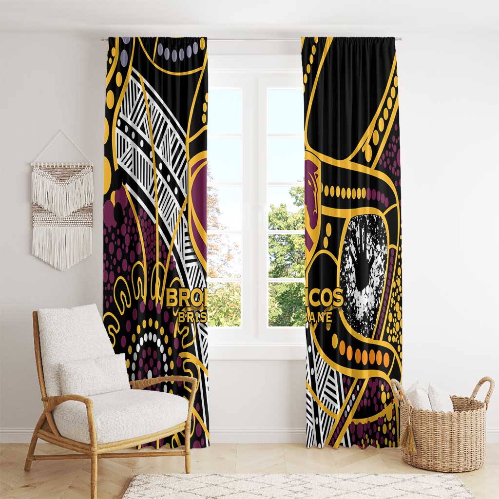 Brisbane Broncos Window Curtain Australian Aboriginal Dot Painting Handprint