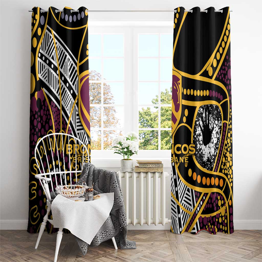 Brisbane Broncos Window Curtain Australian Aboriginal Dot Painting Handprint