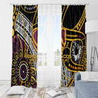 Brisbane Broncos Window Curtain Australian Aboriginal Dot Painting Handprint